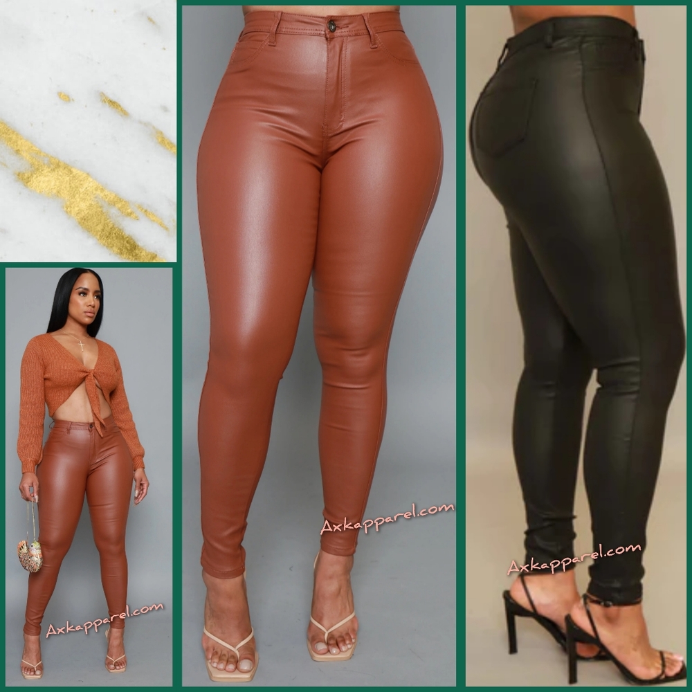 Faux leather pants